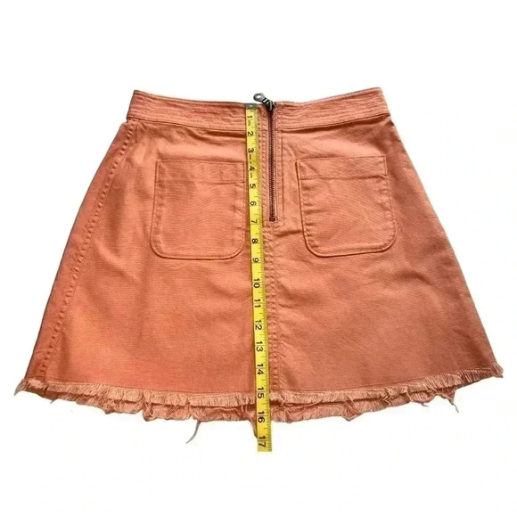 MADEWELL ALINE ZIP RAW HEM MINI SKIRT WOMEN’S•PEACH•SIZE 0•PREOWNED LIKE NEW• - Picture 3 of 5